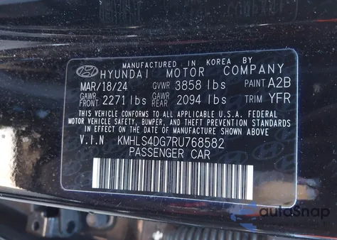 2024 Hyundai Elantra Sel from USA, damaged, VIN KMHLS4DG7RU768582